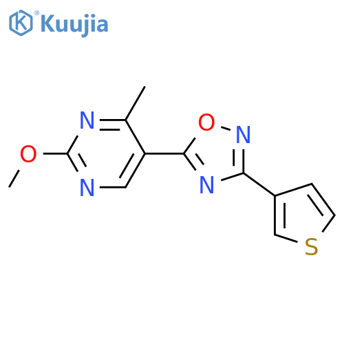 2-methoxy-4-methyl-5-[3-(thiophen-3-yl)-1,2,4-oxadiazol-5-yl]pyrimidine structure