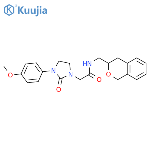 N-[(3,4-dihydro-1H-2-benzopyran-3-yl)methyl]-2-[3-(4-methoxyphenyl)-2-oxoimidazolidin-1-yl]acetamide structure
