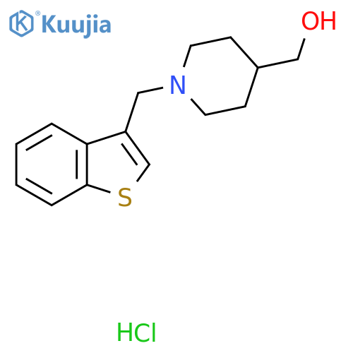 {1-[(1-benzothiophen-3-yl)methyl]piperidin-4-yl}methanol hydrochloride structure