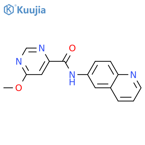 6-methoxy-N-(quinolin-6-yl)pyrimidine-4-carboxamide structure