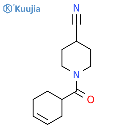 1-(cyclohex-3-ene-1-carbonyl)piperidine-4-carbonitrile structure