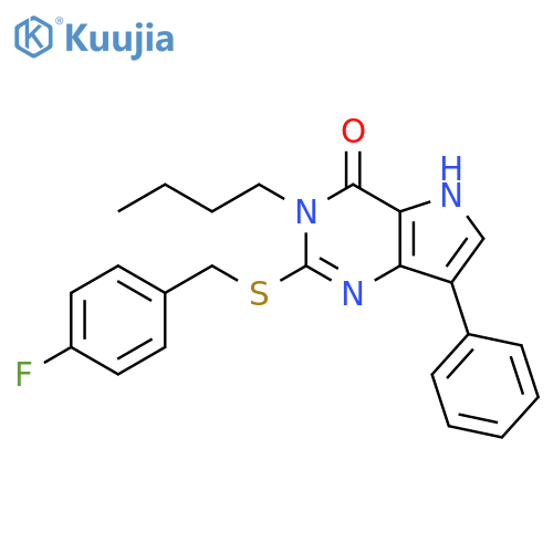 3-butyl-2-{[(4-fluorophenyl)methyl]sulfanyl}-7-phenyl-3H,4H,5H-pyrrolo[3,2-d]pyrimidin-4-one structure