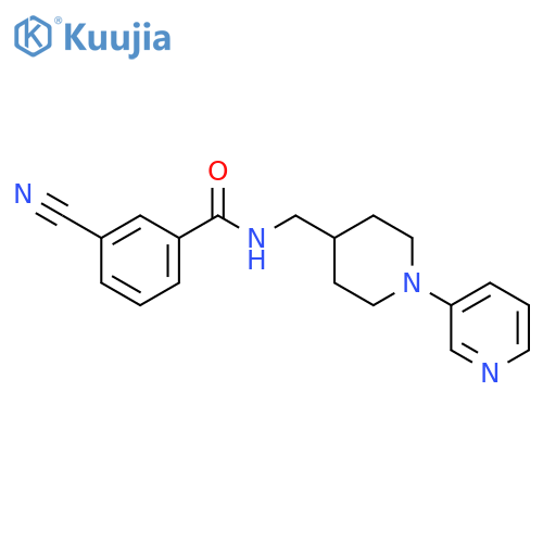 3-Cyano-N-[[1-(3-pyridinyl)-4-piperidinyl]methyl]benzamide structure