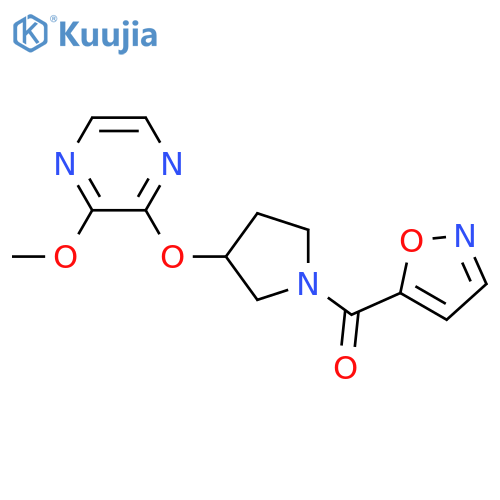 2-methoxy-3-{1-(1,2-oxazole-5-carbonyl)pyrrolidin-3-yloxy}pyrazine structure