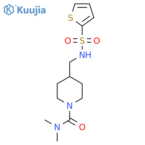 N,N-dimethyl-4-(thiophene-2-sulfonamido)methylpiperidine-1-carboxamide structure