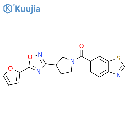 6-{3-5-(furan-2-yl)-1,2,4-oxadiazol-3-ylpyrrolidine-1-carbonyl}-1,3-benzothiazole structure