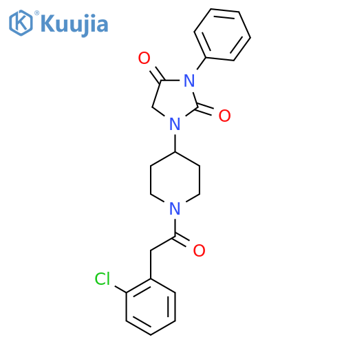 1-{1-[2-(2-chlorophenyl)acetyl]piperidin-4-yl}-3-phenylimidazolidine-2,4-dione structure