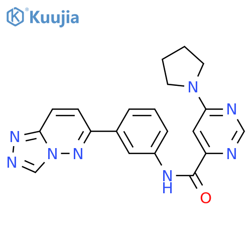 6-(pyrrolidin-1-yl)-N-(3-{[1,2,4]triazolo[4,3-b]pyridazin-6-yl}phenyl)pyrimidine-4-carboxamide structure