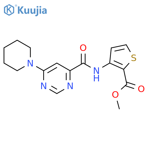 methyl 3-6-(piperidin-1-yl)pyrimidine-4-amidothiophene-2-carboxylate structure
