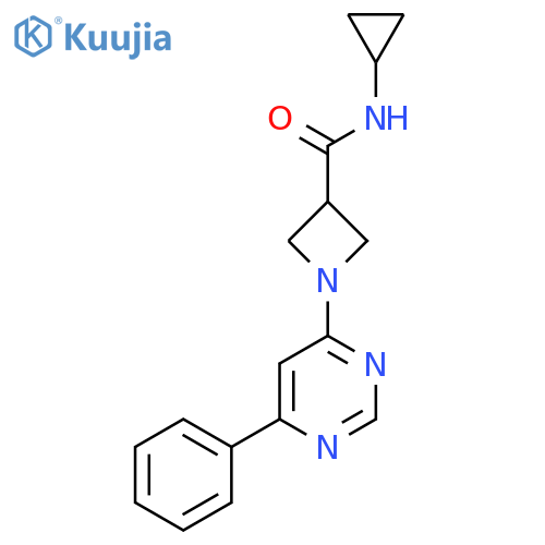 N-cyclopropyl-1-(6-phenylpyrimidin-4-yl)azetidine-3-carboxamide structure