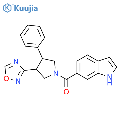 6-3-(1,2,4-oxadiazol-3-yl)-4-phenylpyrrolidine-1-carbonyl-1H-indole structure