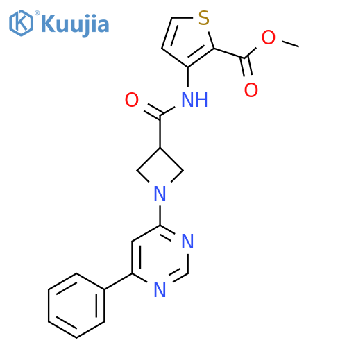 methyl 3-1-(6-phenylpyrimidin-4-yl)azetidine-3-amidothiophene-2-carboxylate structure