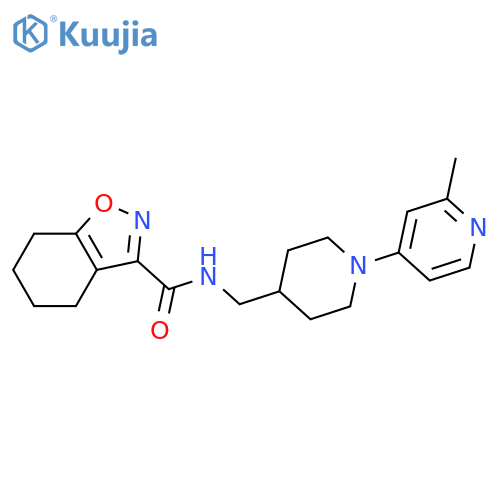 N-[[1-(2-methylpyridin-4-yl)piperidin-4-yl]methyl]-4,5,6,7-tetrahydro-1,2-benzoxazole-3-carboxamide structure