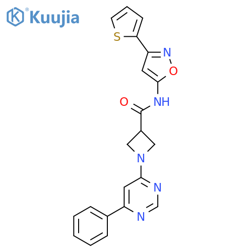 1-(6-phenylpyrimidin-4-yl)-N-3-(thiophen-2-yl)-1,2-oxazol-5-ylazetidine-3-carboxamide structure