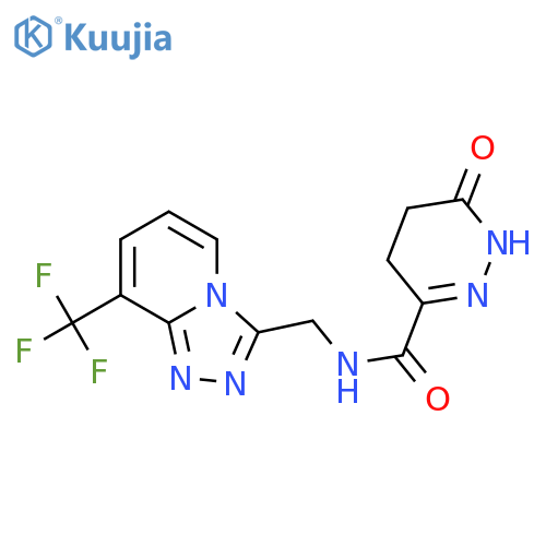 6-oxo-N-{[8-(trifluoromethyl)-[1,2,4]triazolo[4,3-a]pyridin-3-yl]methyl}-1,4,5,6-tetrahydropyridazine-3-carboxamide structure