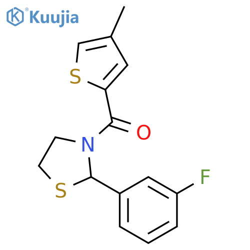 [2-(3-Fluorophenyl)-3-thiazolidinyl](4-methyl-2-thienyl)methanone structure