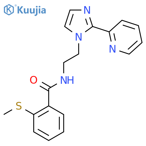 2-(methylsulfanyl)-N-{2-2-(pyridin-2-yl)-1H-imidazol-1-ylethyl}benzamide structure