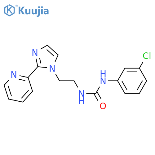 1-(3-chlorophenyl)-3-{2-[2-(pyridin-2-yl)-1H-imidazol-1-yl]ethyl}urea structure