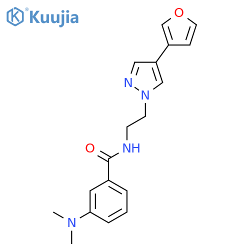 3-(dimethylamino)-N-{2-[4-(furan-3-yl)-1H-pyrazol-1-yl]ethyl}benzamide structure