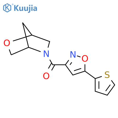 5-[5-(thiophen-2-yl)-1,2-oxazole-3-carbonyl]-2-oxa-5-azabicyclo[2.2.1]heptane structure