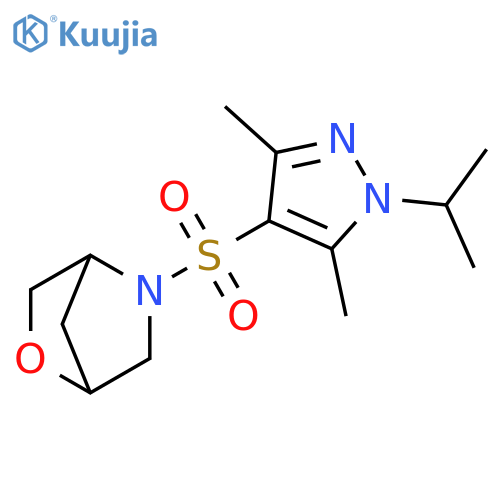 5-{[3,5-dimethyl-1-(propan-2-yl)-1H-pyrazol-4-yl]sulfonyl}-2-oxa-5-azabicyclo[2.2.1]heptane structure