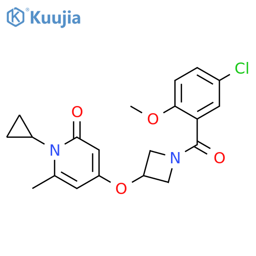 4-[1-(5-chloro-2-methoxybenzoyl)azetidin-3-yl]oxy-1-cyclopropyl-6-methylpyridin-2-one structure