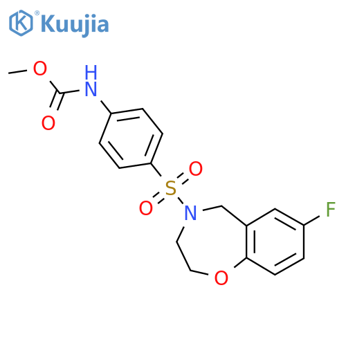 methyl N-{4-(7-fluoro-2,3,4,5-tetrahydro-1,4-benzoxazepin-4-yl)sulfonylphenyl}carbamate structure