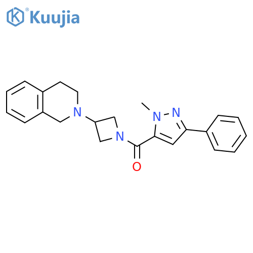 (3-(3,4-dihydroisoquinolin-2(1H)-yl)azetidin-1-yl)(1-methyl-3-phenyl-1H-pyrazol-5-yl)methanone structure