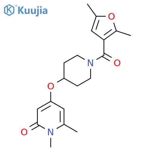4-((1-(2,5-dimethylfuran-3-carbonyl)piperidin-4-yl)oxy)-1,6-dimethylpyridin-2(1H)-one structure