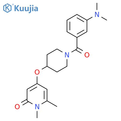 4-((1-(3-(dimethylamino)benzoyl)piperidin-4-yl)oxy)-1,6-dimethylpyridin-2(1H)-one structure