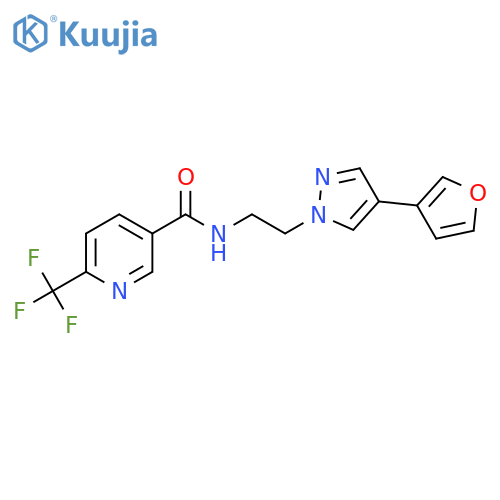 N-{2-[4-(furan-3-yl)-1H-pyrazol-1-yl]ethyl}-6-(trifluoromethyl)pyridine-3-carboxamide structure