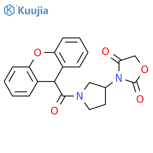 3-[1-(9H-xanthene-9-carbonyl)pyrrolidin-3-yl]-1,3-oxazolidine-2,4-dione structure