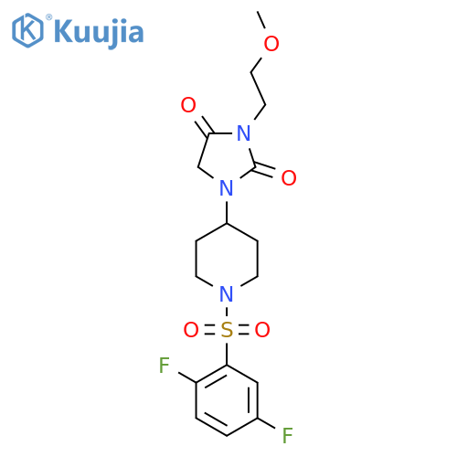1-1-(2,5-difluorobenzenesulfonyl)piperidin-4-yl-3-(2-methoxyethyl)imidazolidine-2,4-dione structure