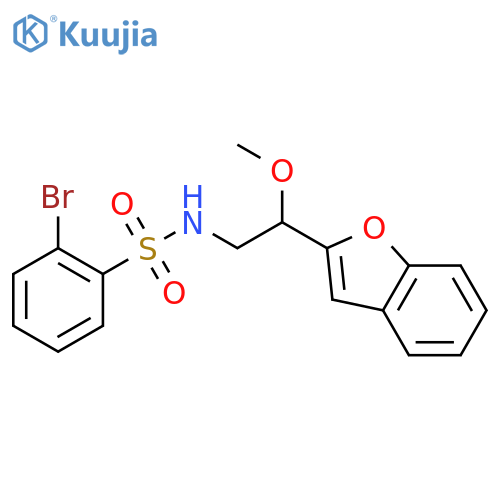 N-2-(1-benzofuran-2-yl)-2-methoxyethyl-2-bromobenzene-1-sulfonamide structure
