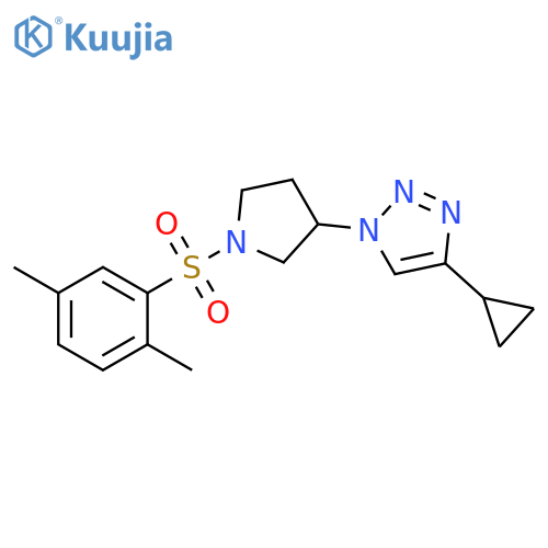 4-cyclopropyl-1-1-(2,5-dimethylbenzenesulfonyl)pyrrolidin-3-yl-1H-1,2,3-triazole structure