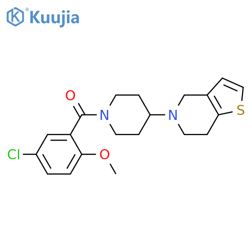 (5-chloro-2-methoxyphenyl)-[4-(6,7-dihydro-4H-thieno[3,2-c]pyridin-5-yl)piperidin-1-yl]methanone structure