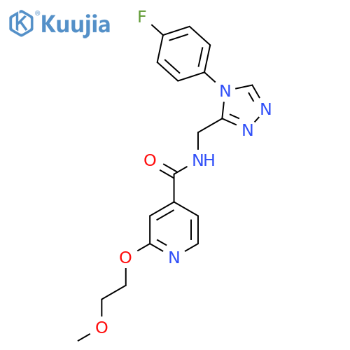 N-((4-(4-fluorophenyl)-4H-1,2,4-triazol-3-yl)methyl)-2-(2-methoxyethoxy)isonicotinamide structure