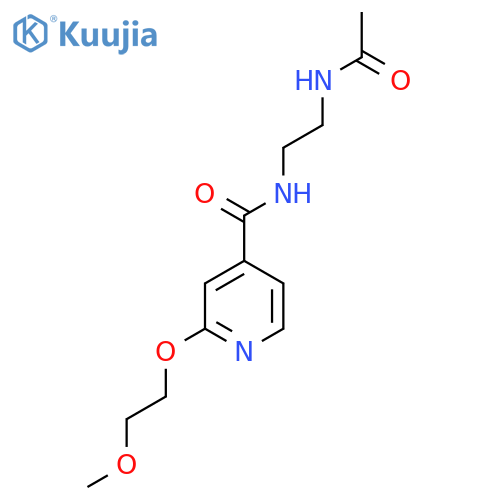 N-(2-acetamidoethyl)-2-(2-methoxyethoxy)isonicotinamide structure