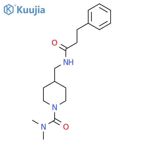 N,N-dimethyl-4-(3-phenylpropanamido)methylpiperidine-1-carboxamide structure