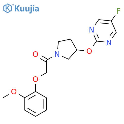 1-(3-((5-Fluoropyrimidin-2-yl)oxy)pyrrolidin-1-yl)-2-(2-methoxyphenoxy)ethanone structure
