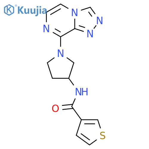 N-(1-{1,2,4triazolo4,3-apyrazin-8-yl}pyrrolidin-3-yl)thiophene-3-carboxamide structure