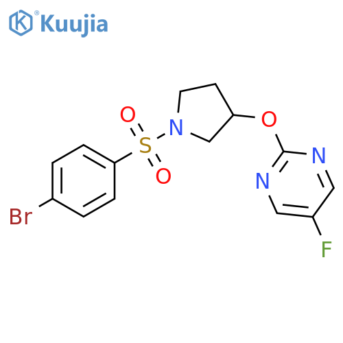 Pyrimidine, 2-[[1-[(4-bromophenyl)sulfonyl]-3-pyrrolidinyl]oxy]-5-fluoro- structure