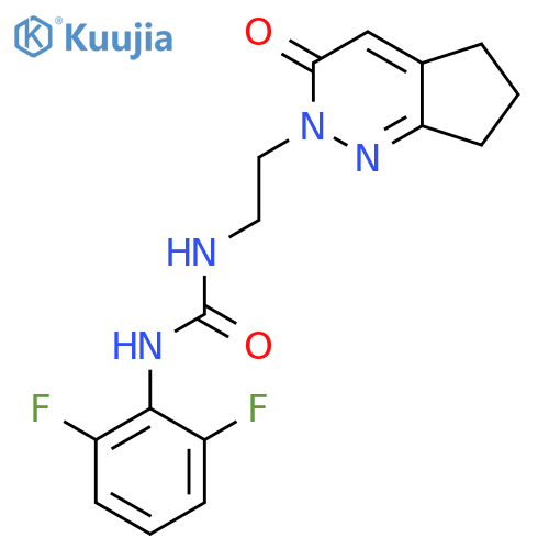 1-(2,6-difluorophenyl)-3-(2-{3-oxo-2H,3H,5H,6H,7H-cyclopentacpyridazin-2-yl}ethyl)urea structure