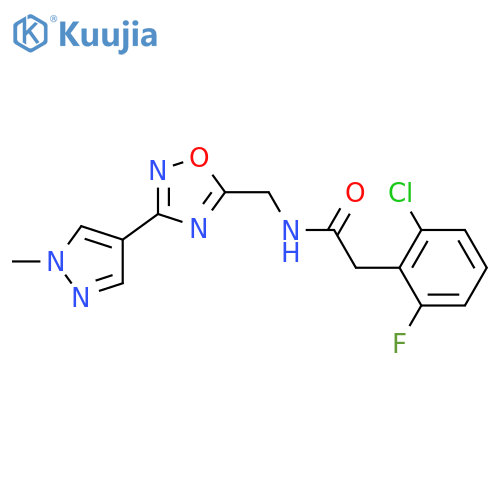 2-(2-chloro-6-fluorophenyl)-N-{3-(1-methyl-1H-pyrazol-4-yl)-1,2,4-oxadiazol-5-ylmethyl}acetamide structure