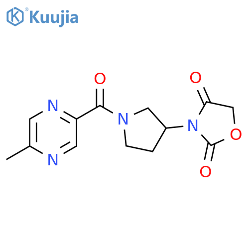 3-[1-(5-methylpyrazine-2-carbonyl)pyrrolidin-3-yl]-1,3-oxazolidine-2,4-dione structure