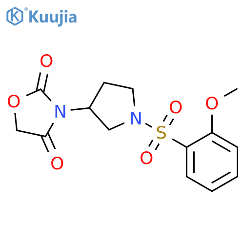 3-[1-(2-methoxyphenyl)sulfonylpyrrolidin-3-yl]-1,3-oxazolidine-2,4-dione structure