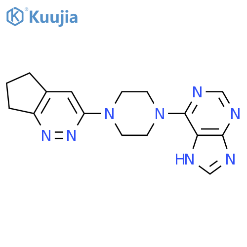 6-(4-{5H,6H,7H-cyclopentacpyridazin-3-yl}piperazin-1-yl)-9H-purine structure