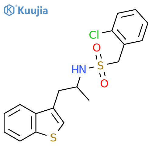 N-1-(1-benzothiophen-3-yl)propan-2-yl-1-(2-chlorophenyl)methanesulfonamide structure