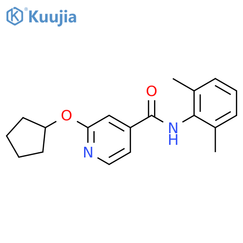 2-cyclopentyloxy-N-(2,6-dimethylphenyl)pyridine-4-carboxamide structure