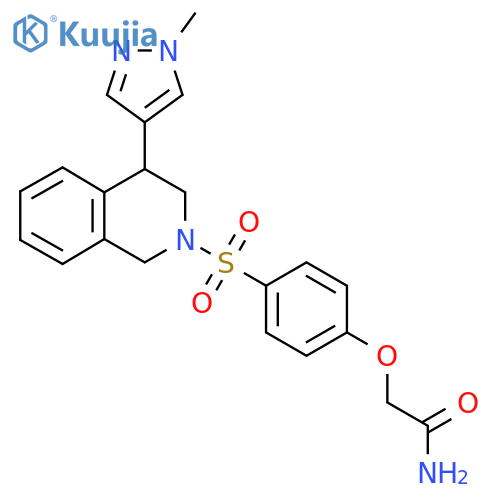 2-(4-{4-(1-methyl-1H-pyrazol-4-yl)-1,2,3,4-tetrahydroisoquinolin-2-ylsulfonyl}phenoxy)acetamide structure